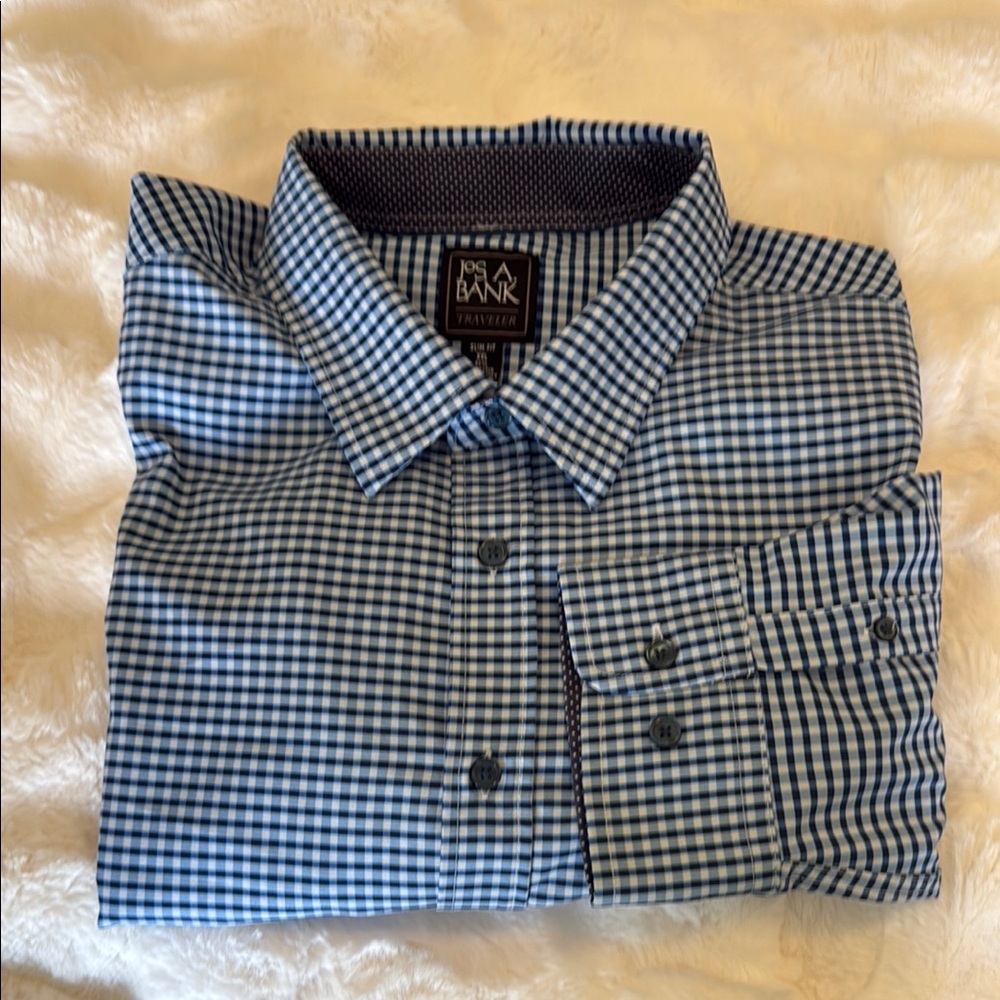 Jos. A. Bank Blue Casual Button Down Shirt
